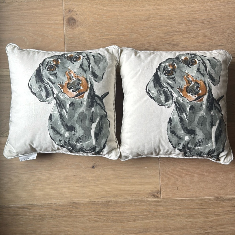 Pottery Barn Dachshund Pillows, Set of 2